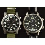 Two military style gentleman's wristwatches Poljot Dolphin and Aviator Design Chronograph, each with