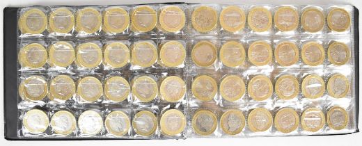 A folder of collectible modern £2 coins including DNA, Brunel, anti-slavery, London Underground,