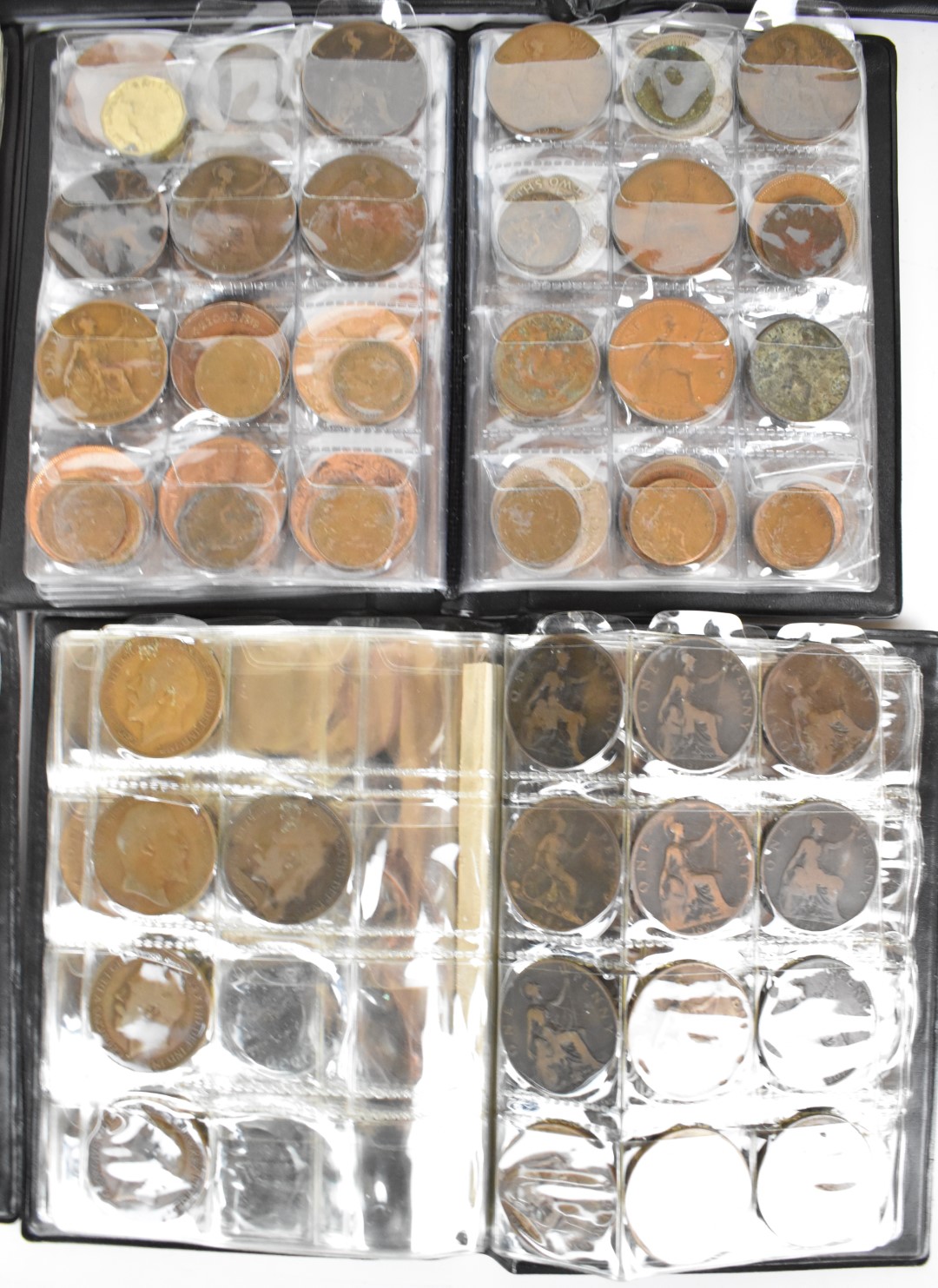 Mixed copper and silver / cupronickel UK coinage in collector's folders, including some pre-1947 - Image 5 of 9