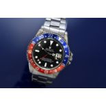 Rolex Oyster Perpetual GMT Master gentleman's automatic wristwatch ref. 1675 with date aperture,