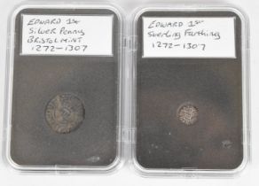 Edward I 1272-1307 hammered silver penny, Bristol Mint, together with a farthing