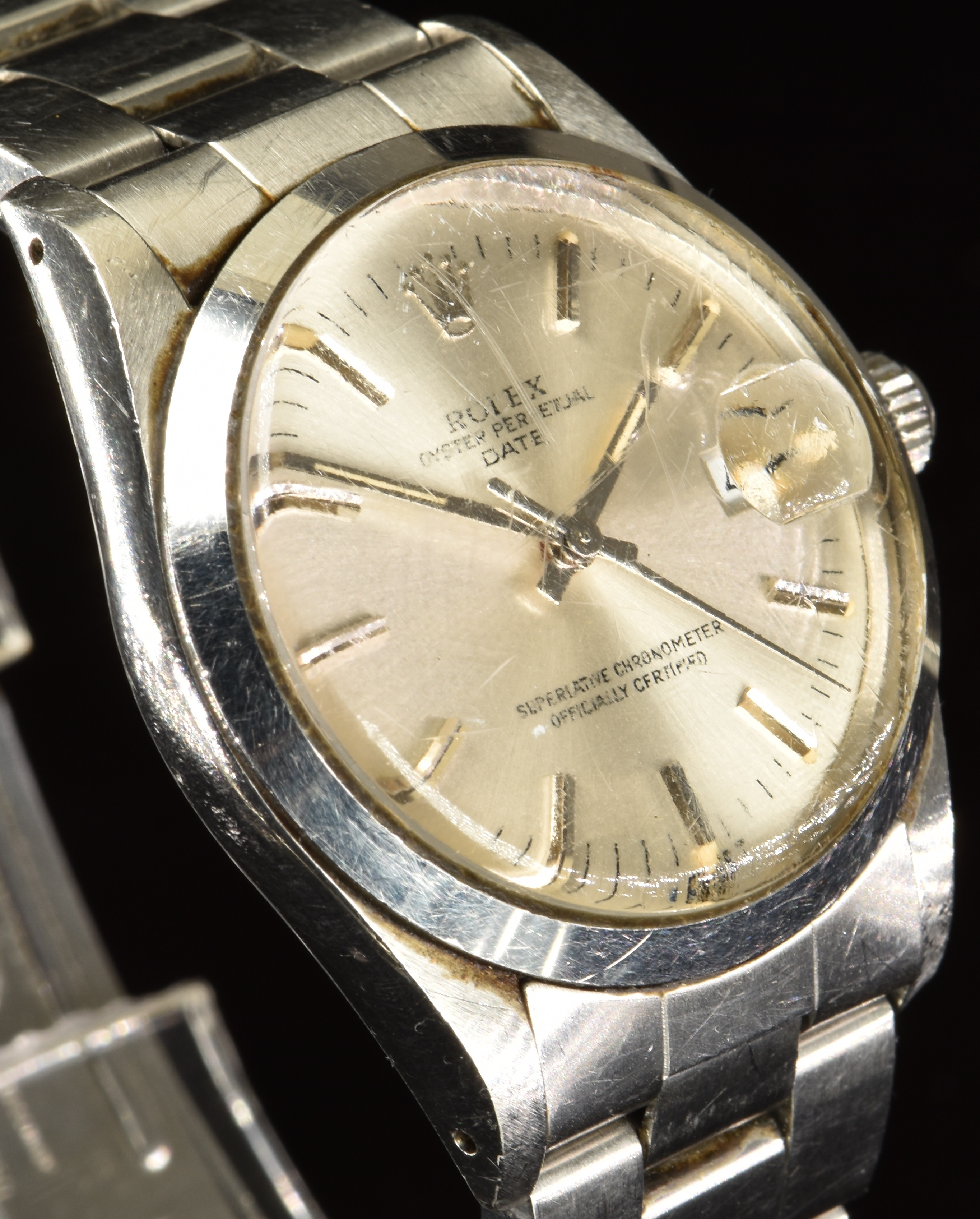 Rolex Oyster Perpetual Date gentleman's wristwatch ref.15000 with date aperture, luminous tipped - Image 4 of 6