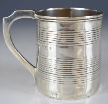 Georgian Newcastle provincial hallmarked silver mug or tankard of tapering form, Newcastle but