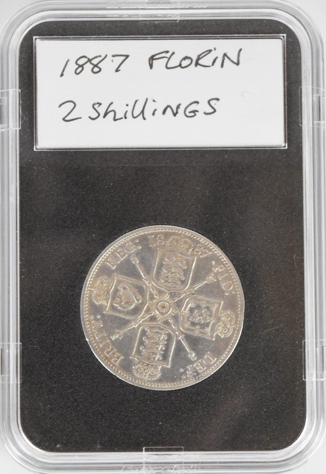 Five silver Victorian coins comprising 1887 half crown, florin and sixpence, 1864 Gothic florin - Image 5 of 5