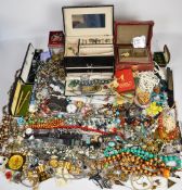 A collection of costume jewellery including 9ct gold cased watch, Miracle, Sphinx and vintage