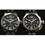 Two T W Steel Canteen gentleman's diver's wristwatch ref. TW4 and TW623 each with date aperture,