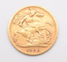 1900 Queen Victoria gold half sovereign