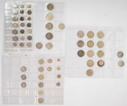 Amateur coin collection of mainly UK Victorian / Edwardian silver coinage and two George IV coins