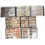 Mixed copper and silver / cupronickel UK coinage in collector's folders, including some pre-1947