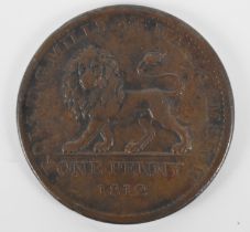 1812 Walthamstow British Copper Company Rolling Mills one penny token