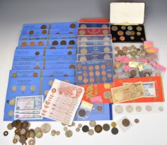 Amateur coin collection including approximately 33g of pre-1947 and approximately 61g of pre-1920