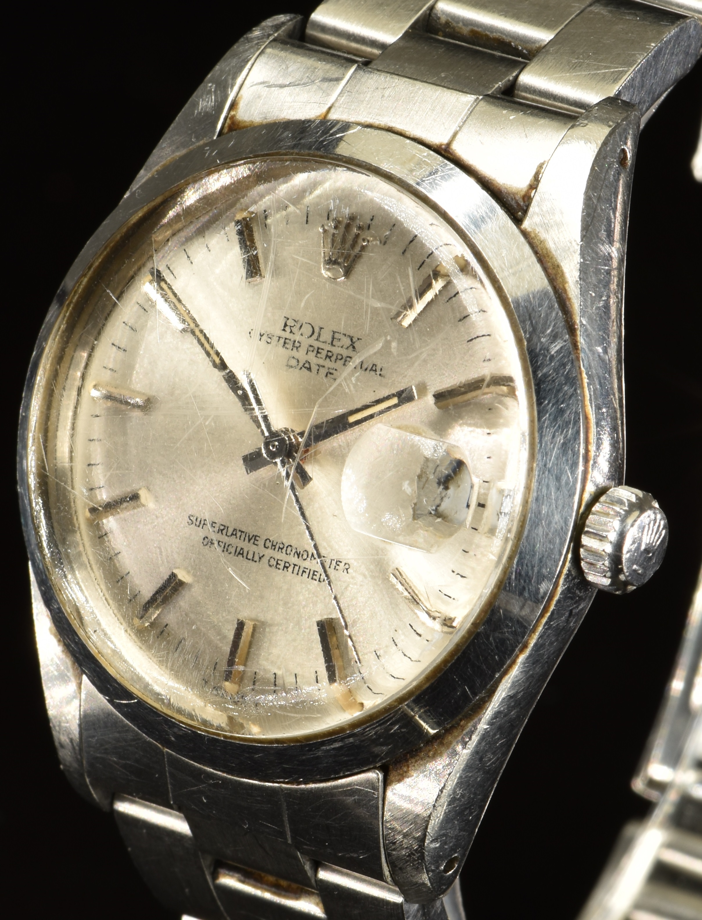 Rolex Oyster Perpetual Date gentleman's wristwatch ref.15000 with date aperture, luminous tipped - Image 3 of 6