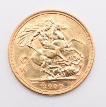 2000 Queen Elizabeth II gold full sovereign