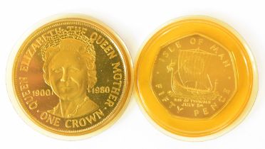 Isle of Man Commonwealth Youth Games £2 coin, together with three further cased Isle of Man coins