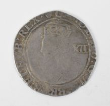 Charles I hammered shilling 1625-49 harp mintmark tower mint, larger bust with rounded shoulder,