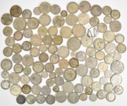 Approximately 620g of pre-1947 UK silver coinage, together with approximately 126g of 1947 examples