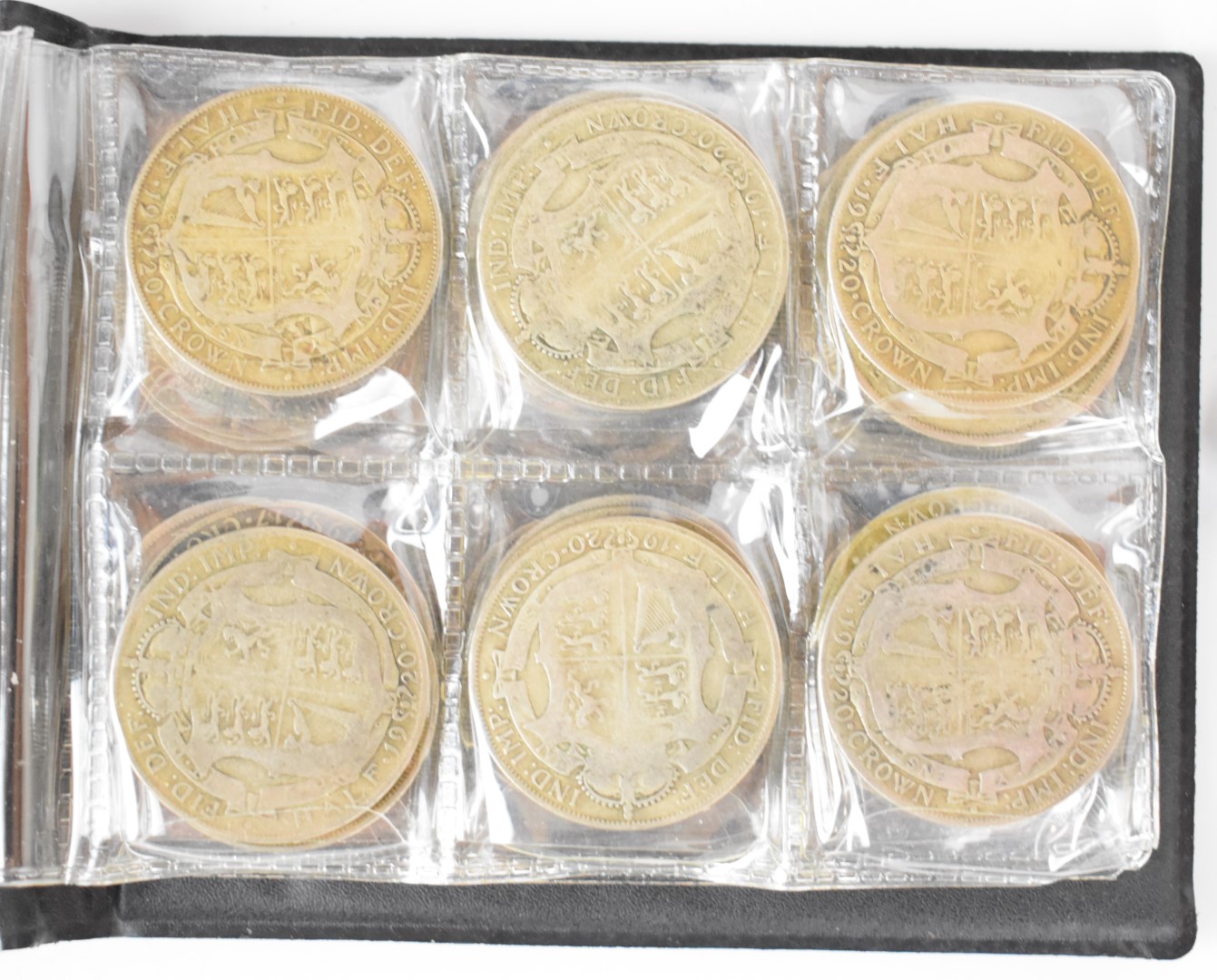 Three coin folders containing approximately 115 pre-1947 and later silver coins, first folder - Image 5 of 7