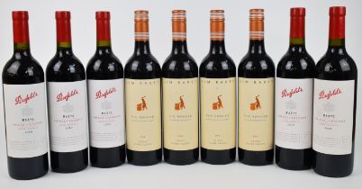 Nine bottles of Australian red wine comprising five Penfolds 'Max's' Shiraz- Cabernet 2019 14.5% vol