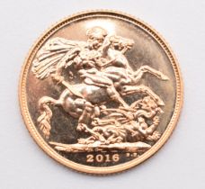 2016 Queen Elizabeth II gold full sovereign