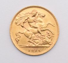 1914 George V gold half sovereign