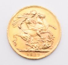 1927 George V gold full sovereign with South Africa Mint mark