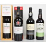 Four bottles of alcohol comprising Graham's Quinta dos Malvedos Port 2009, Dow's Master Blend Finest