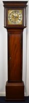 Thomas Haley, Norwich eight day mahogany longcase clock with silvered dial, width of dial 30cm,
