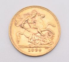1930 George V gold full sovereign with South Africa Mint mark