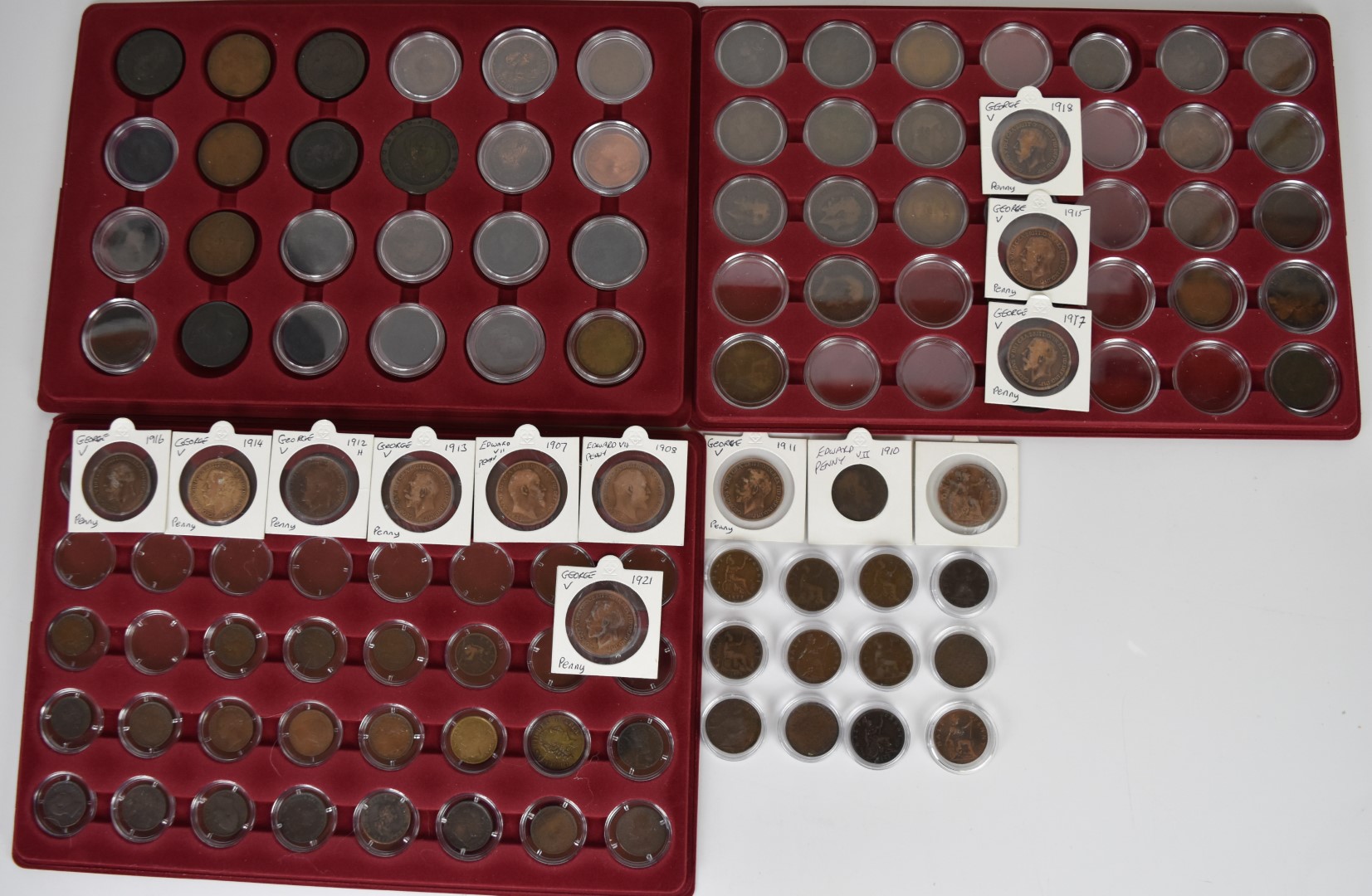 A collection of Georgian and Victorian copper and bronze coinage, George I onwards includes
