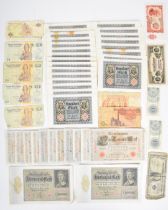 Early 20th century German banknotes including some runs, the longest being nine 100 mark notes dated