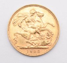 1908 Edward VII gold full sovereign