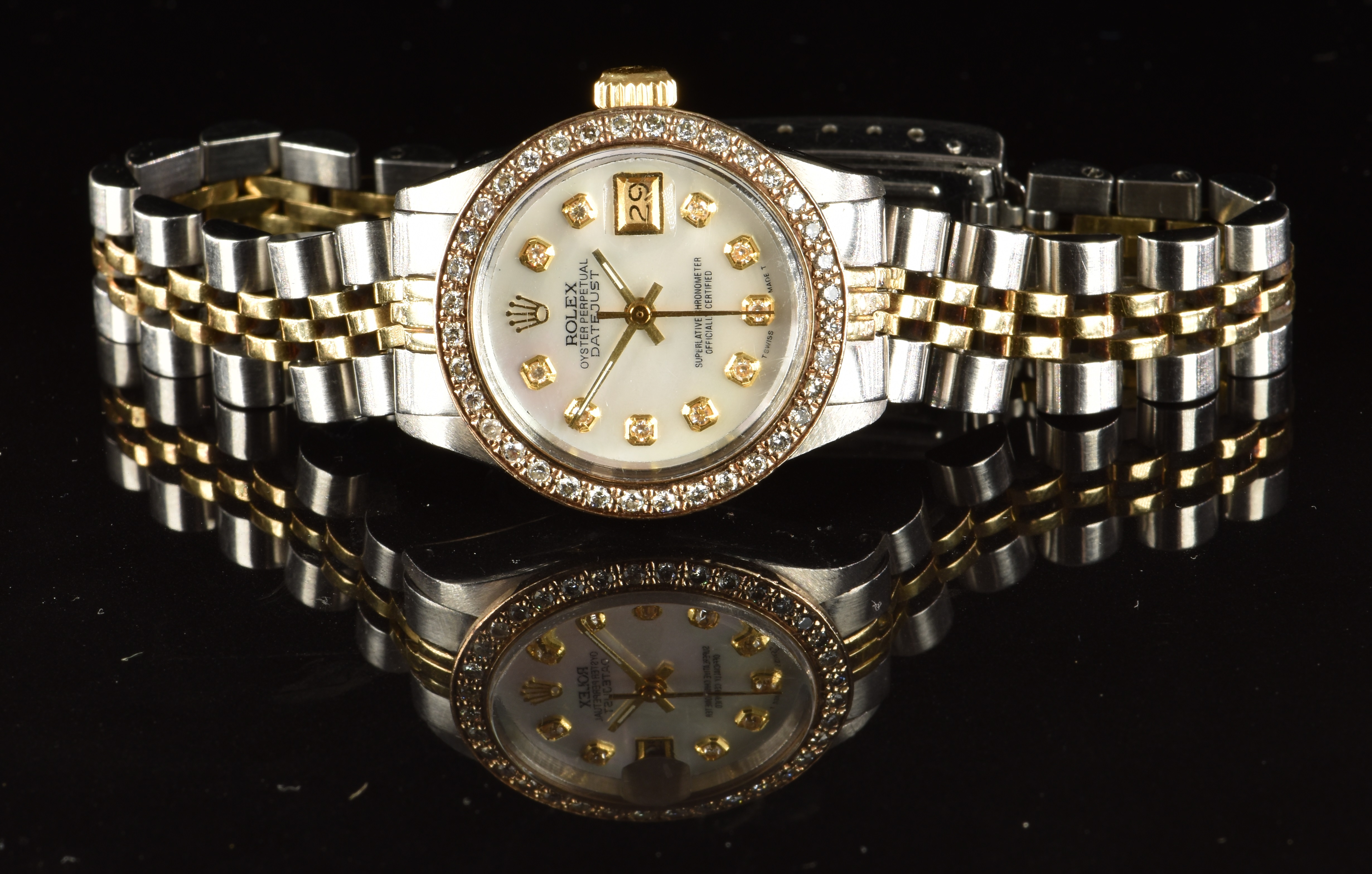 Rolex Oyster Perpetual Datejust ladies wristwatch ref. 6917 with with date aperture, diamond set - Image 2 of 12