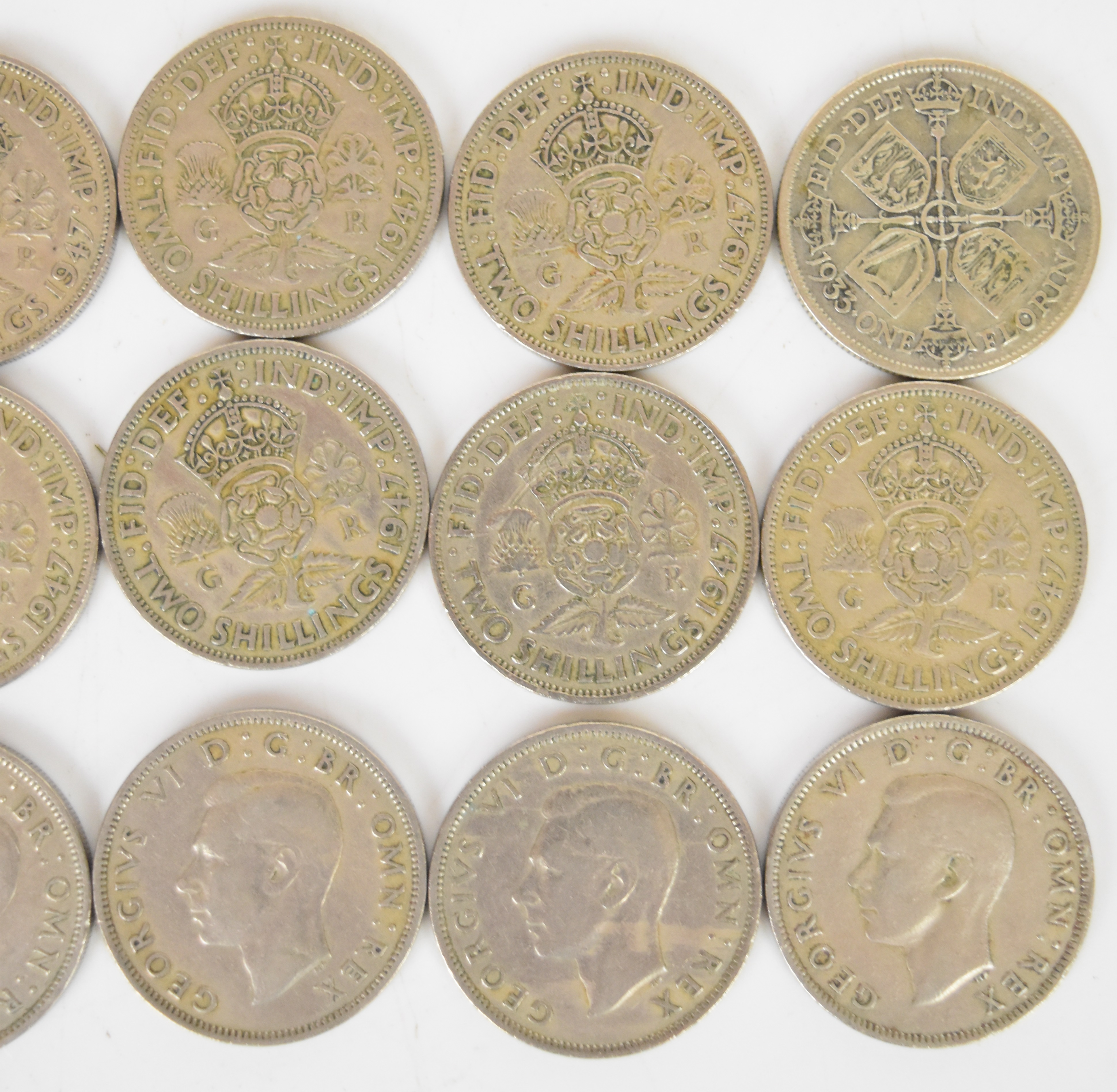 Approximately 1155g pre-1947 coinage and two pre-1947 florin / two shilling coins - Image 2 of 3