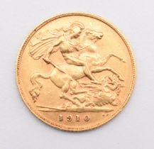1910 Edward VII gold half sovereign