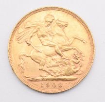 1908 Edward VII gold full sovereign