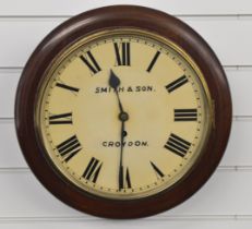 Smith & Son Croydon fusee dial clock, overall diameter 40cm