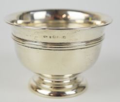 Art Deco hallmarked silver sugar bowl, Birmingham 1934, maker W H Haseler Ltd, diameter 10.5cm,