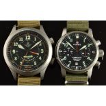 Two Poljot Novet military style gentleman's wristwatches each with luminous hands and Arabic