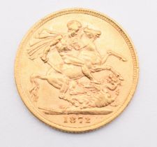 1872 Queen Victoria gold full sovereign