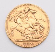 1890 Queen Victoria gold full sovereign