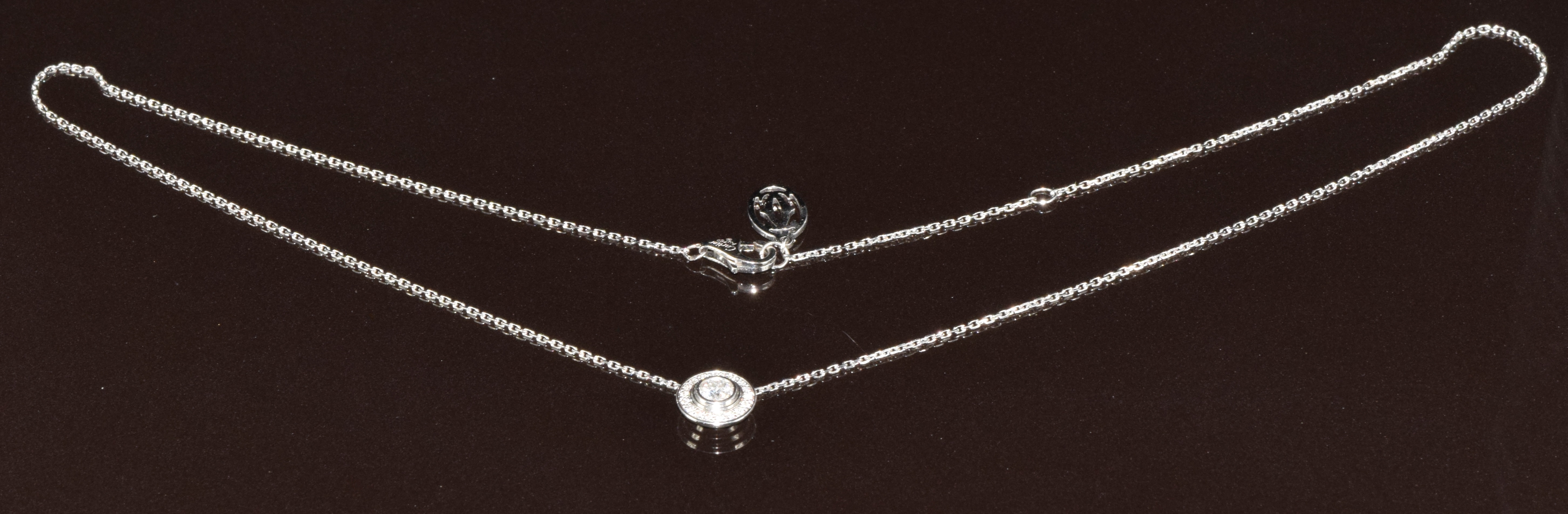 Cartier 18k white gold necklace set with diamonds, the total diamond weight approximately 0.3ct, 3. - Image 5 of 6