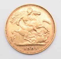 1901 Queen Victoria gold half sovereign