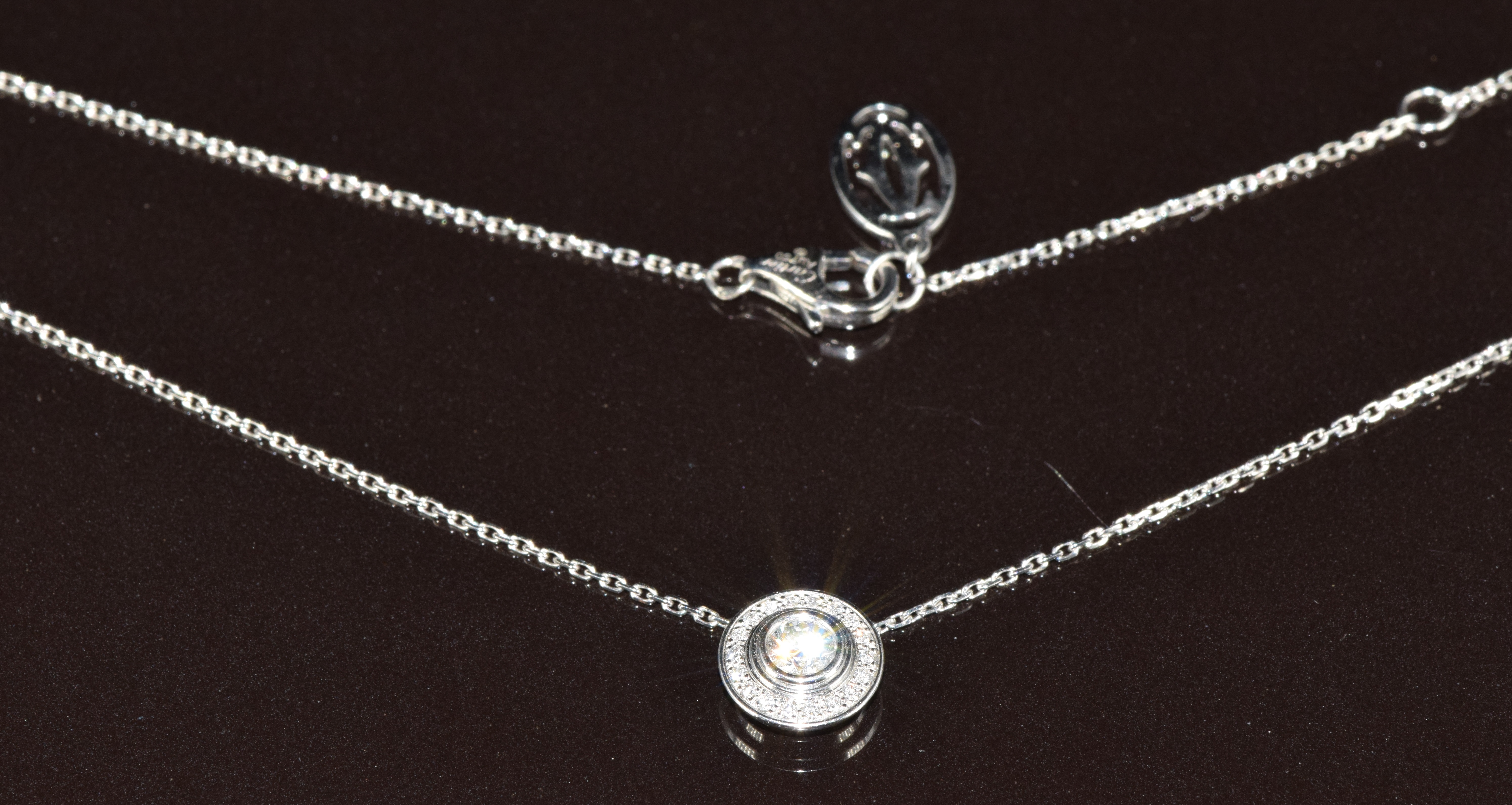 Cartier 18k white gold necklace set with diamonds, the total diamond weight approximately 0.3ct, 3. - Image 4 of 6