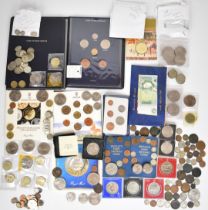 A collection of UK coinage including modern crowns, coin sets etc, with silver content