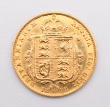 1892 Queen Victoria gold half sovereign