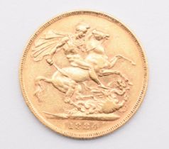 1884 Queen Victoria gold full sovereign