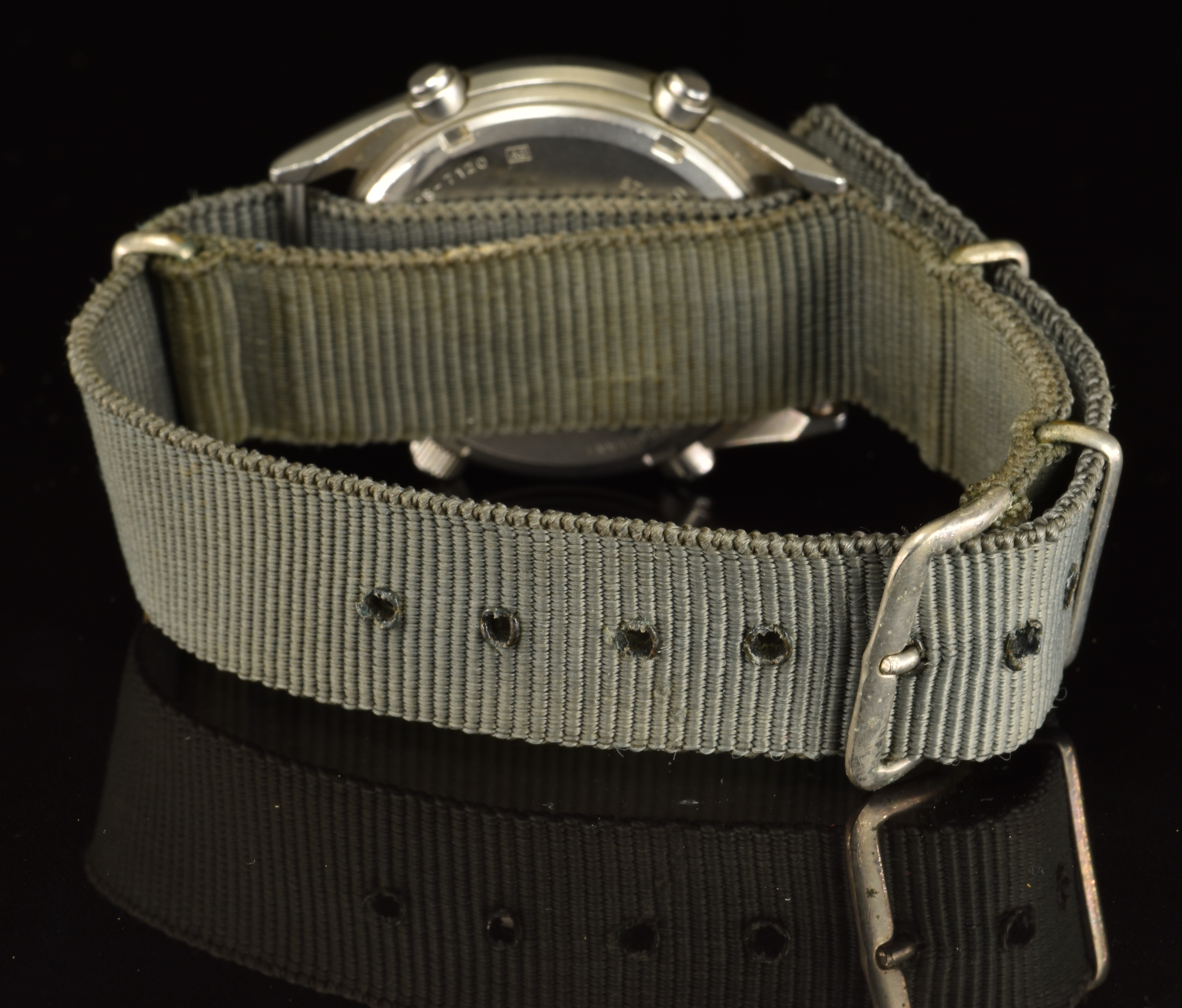Seiko gentleman's military issue wristwatch ref. 7N32-0BC0 with luminous hands and hour markers, - Image 3 of 4