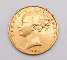 1861 Queen Victoria gold full sovereign