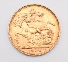 1900 Queen Victoria gold full sovereign with Melbourne Mint mark