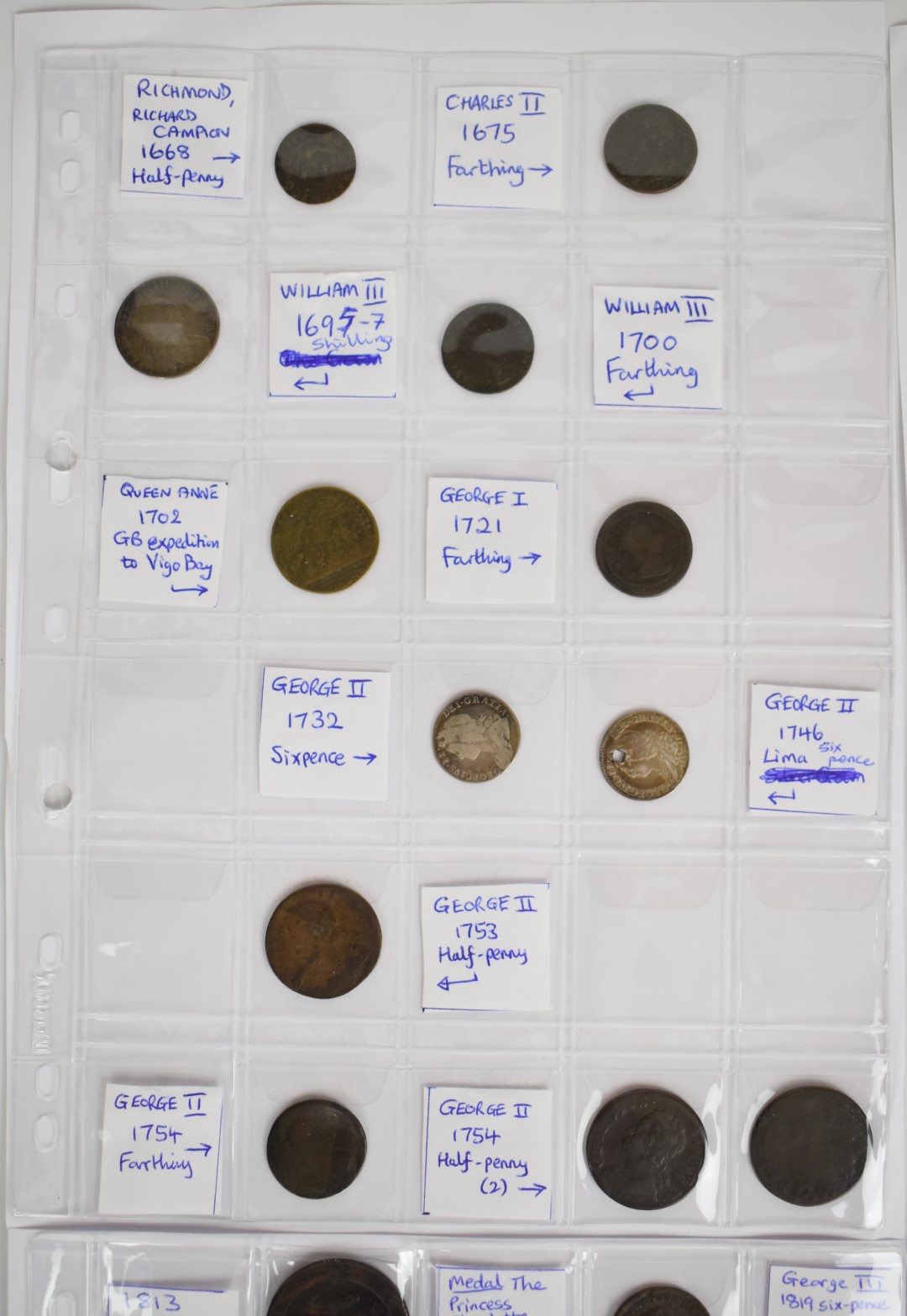 A collection of mainly 19th century world coinage and tokens to include Charles II, William III - Image 4 of 11
